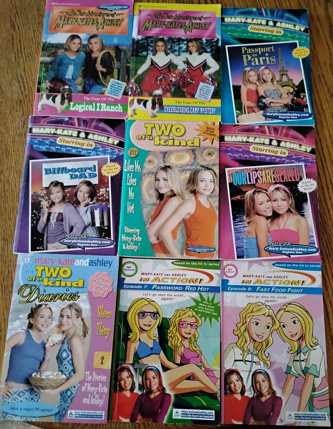 Lot of 9 Mary Kate & Ashley, Staring, Two of a Kind, In Action, New Adventures