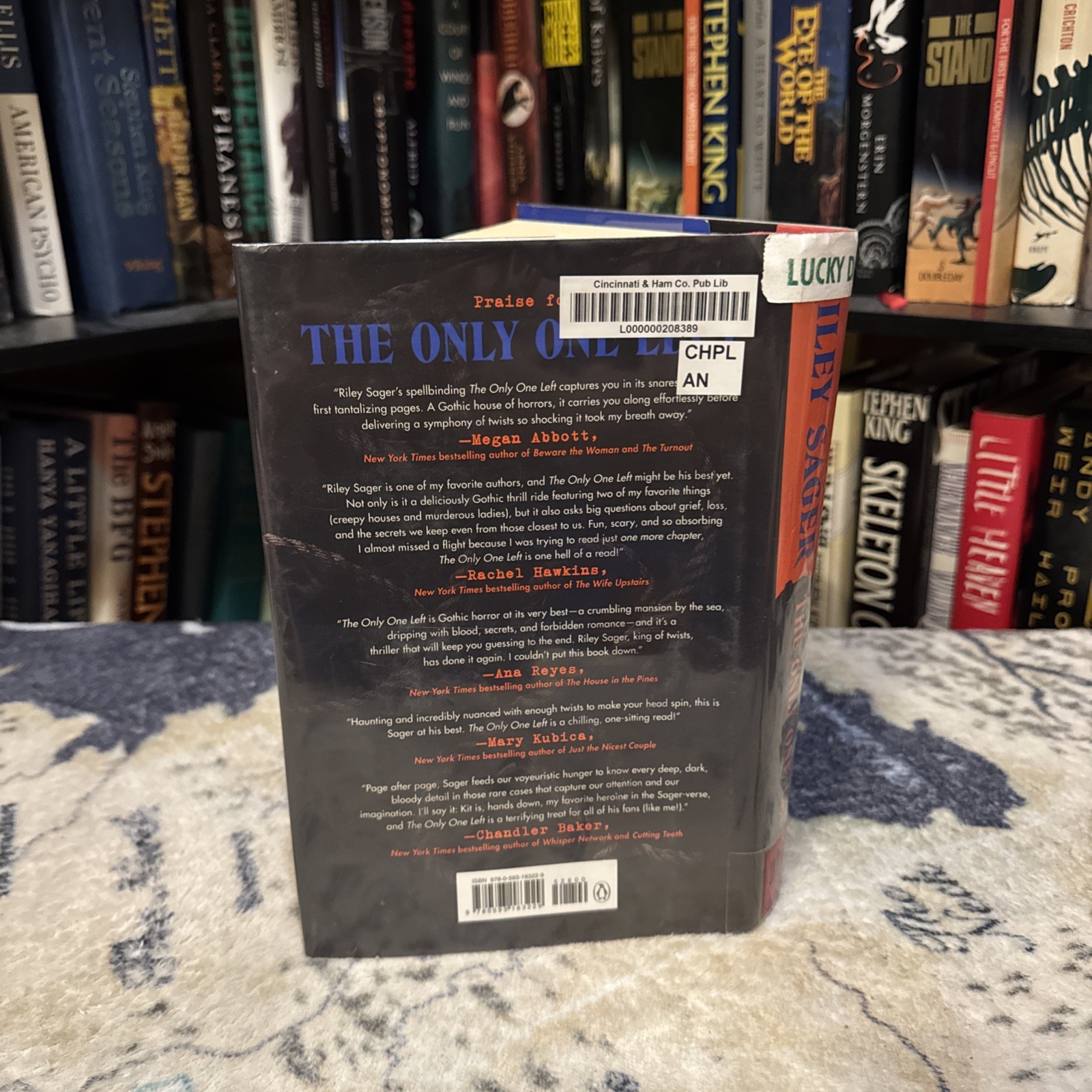 The Only One Left – Riley Sager (Hardcover) 1st/1st, Ex-Lib.
