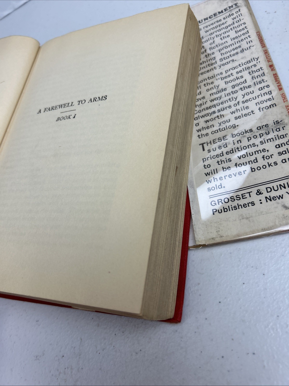 A Farewell To Arms Book Ernest Hemingway HC DJ 1929 Rare Photoplay Edition
