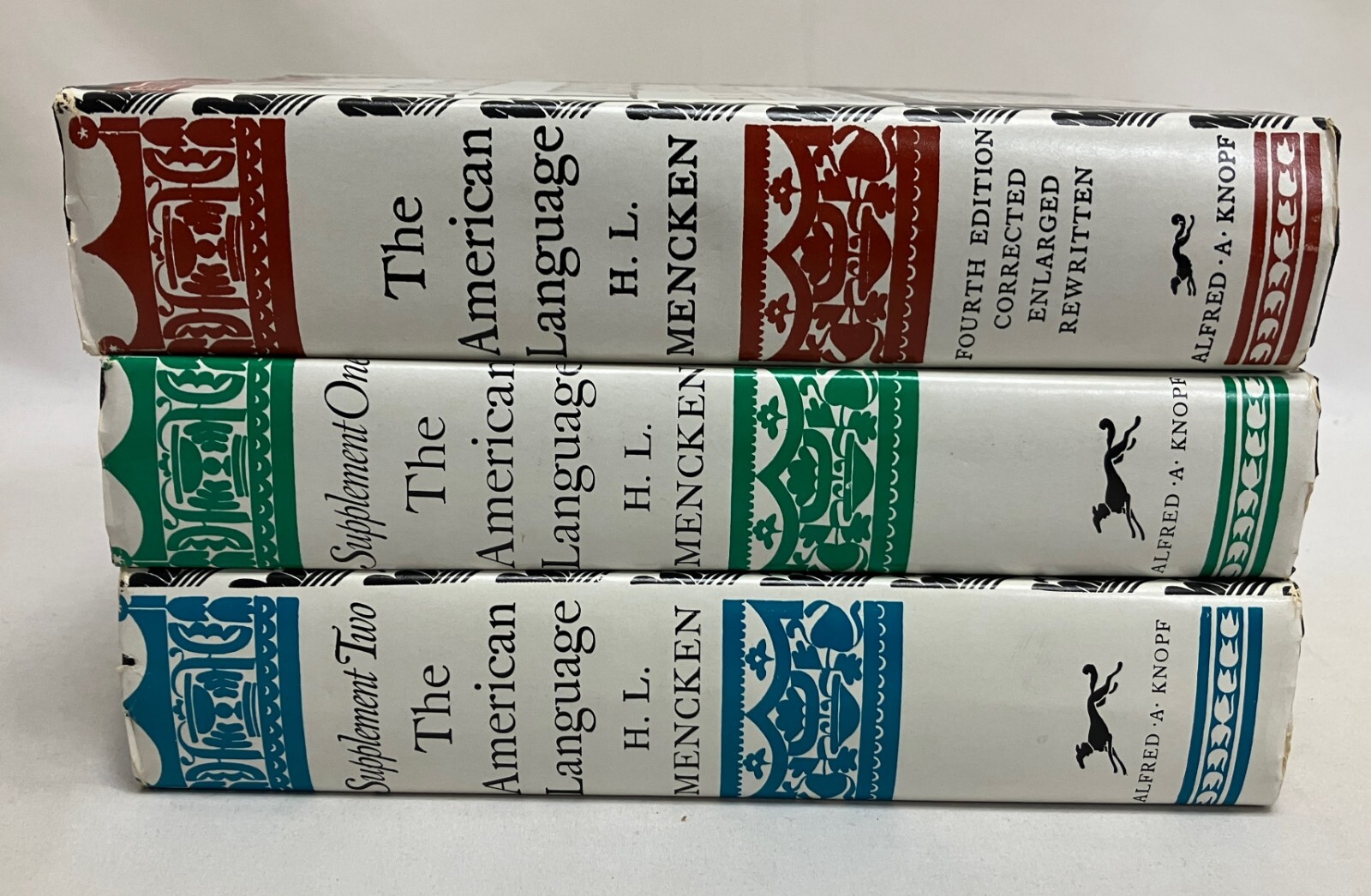 3 VOLUME SET The American Language by H. L. Mencken w/Supplements 1 & 2 HCs