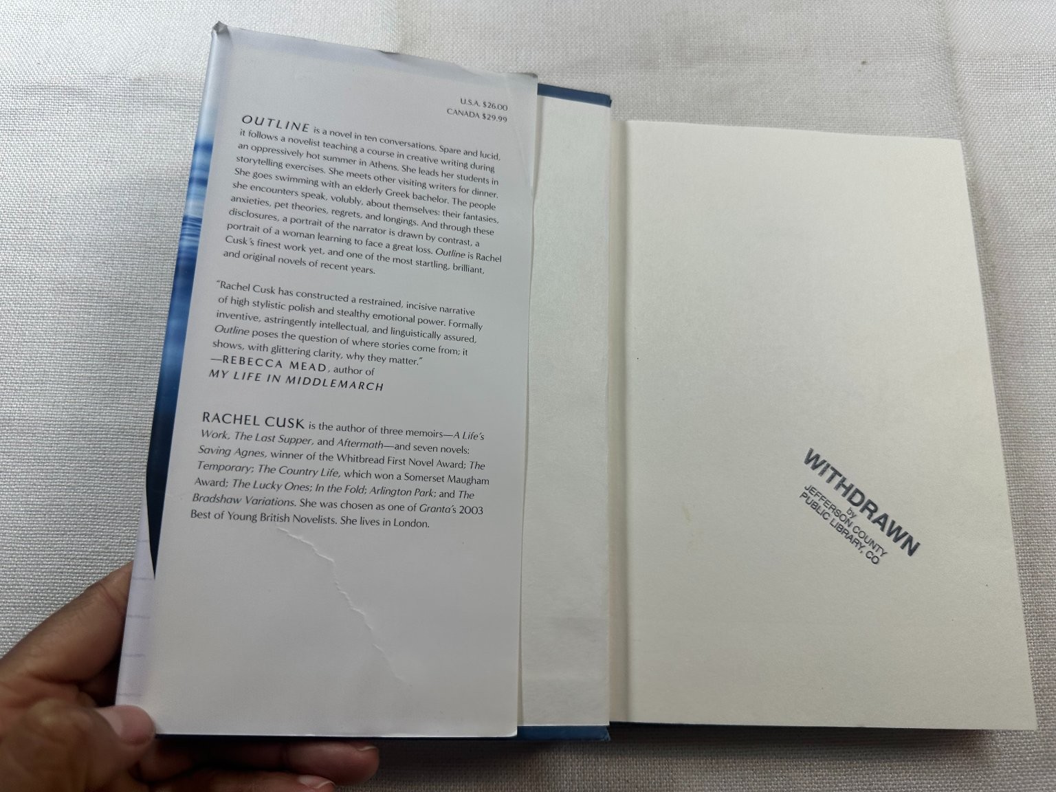 Outline Rachel Cusk 2015 First American Edition Novel Farrar Straus and Giroux