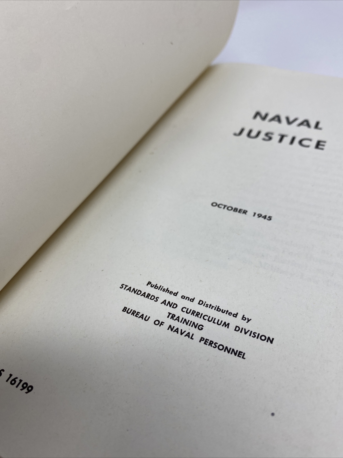 Naval Justice Book – October 1945 – NAVPERS 16199