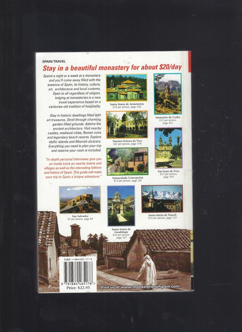 Lodging in Spain’s Monasteries Like New Softcover Book of 480 pages