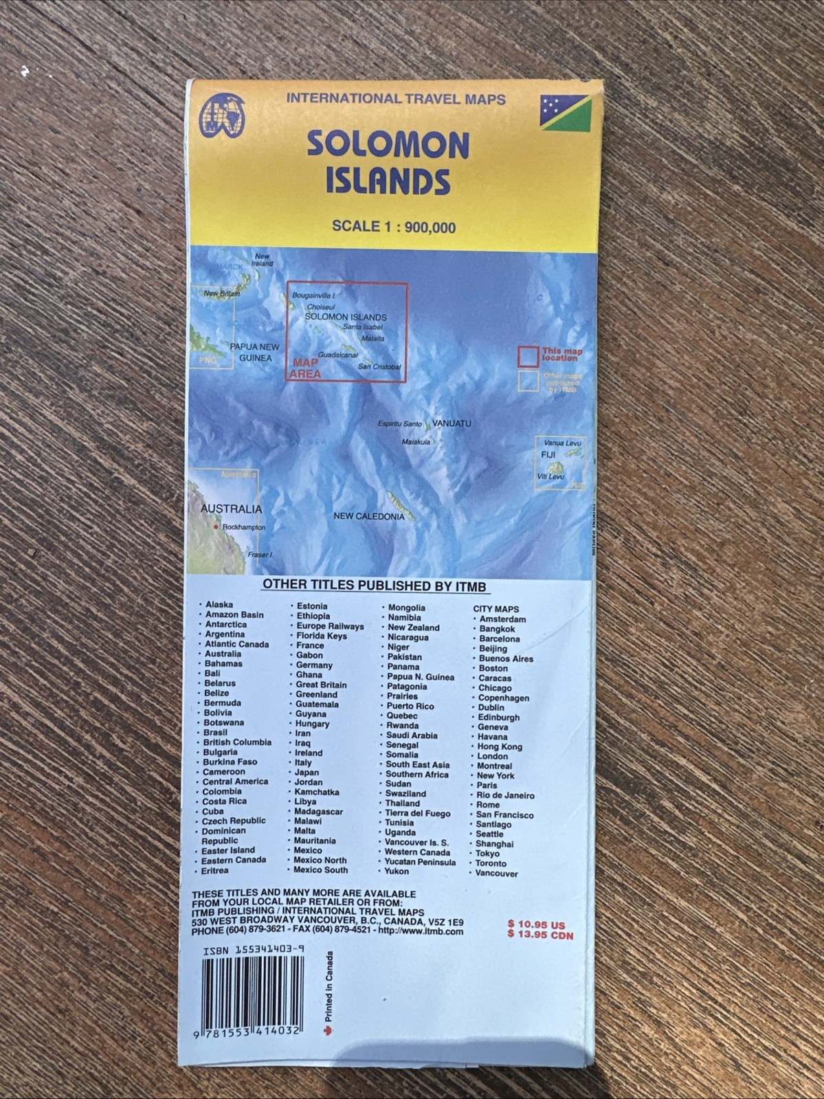 Solomon Islands Travel Ref Map 1:900000 by ITMB Canada (2006, Sheet Map, Folded)