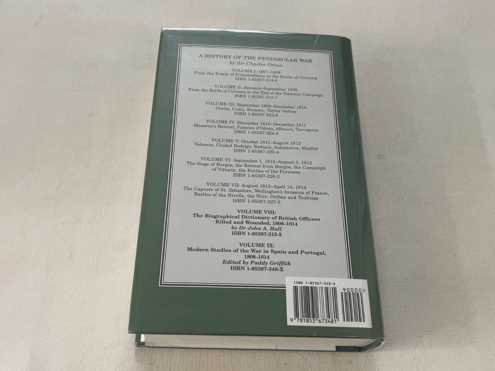 A HISTORY OF THE PENINSULAR WAR Sir Charles Omen Vol IX 1999 Hardcover 1ST ED MT