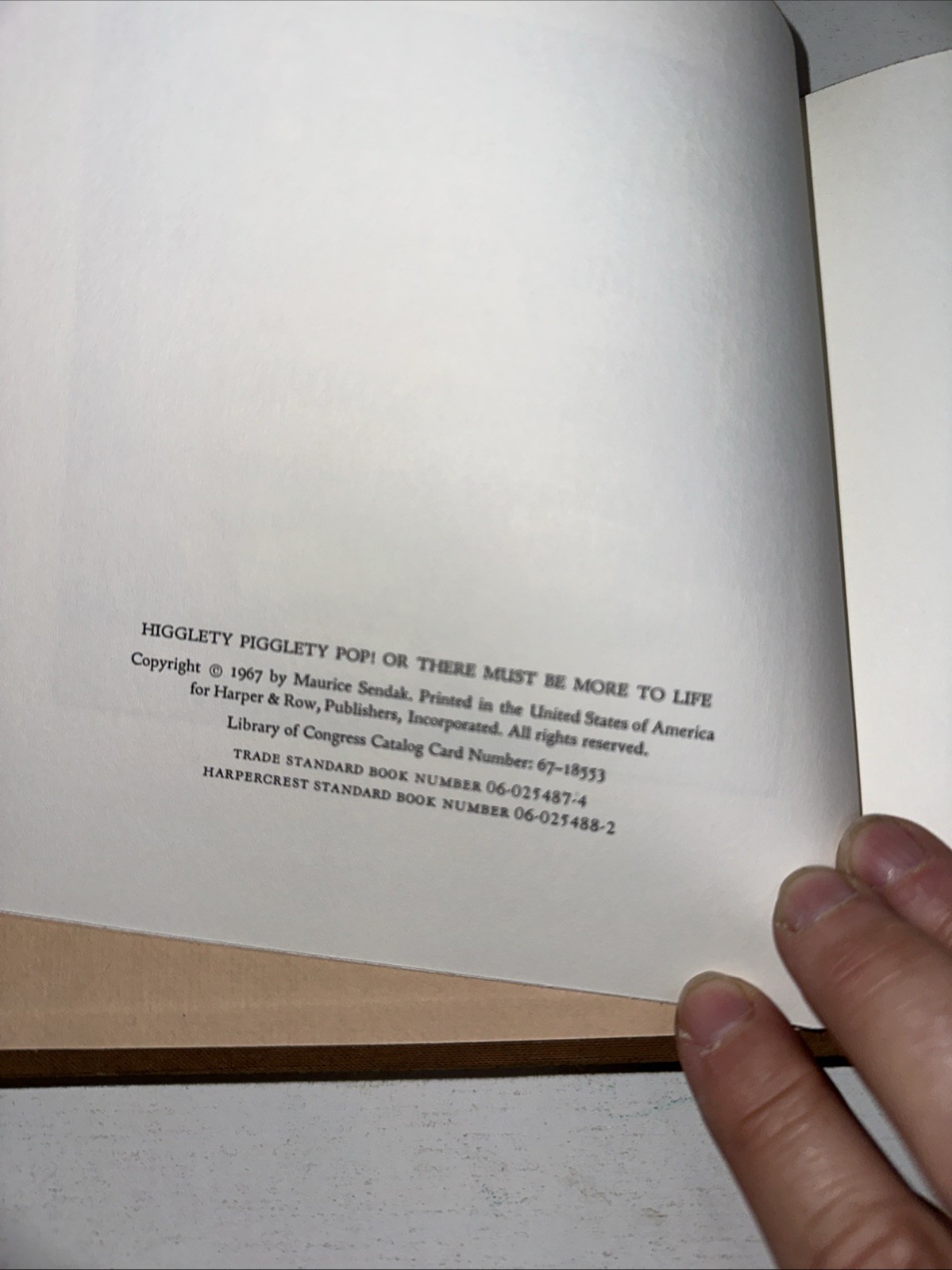 HIGGLETY PIGGLETY POP! Maurice Sendak 1st Edition Harper & Row 1967