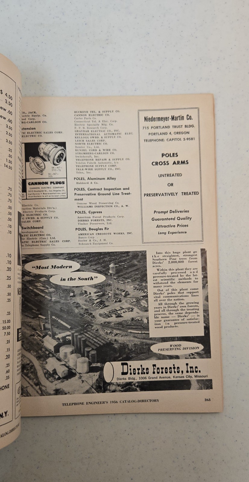 1956 Telephone Engineers Catalog – Directory of Industry Suppliers – 306 Pages