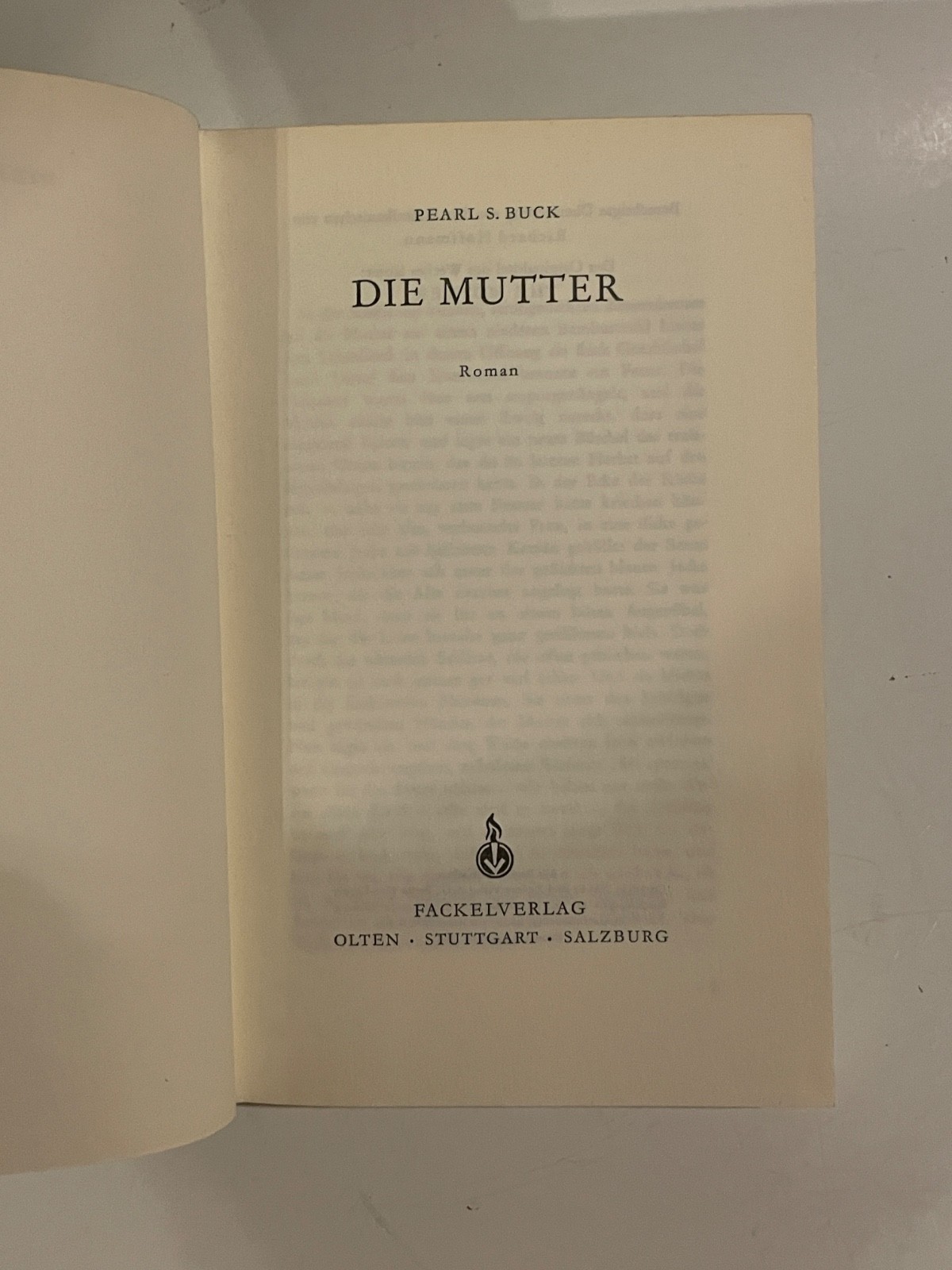 1960 Die Mutter by Pearl S. Buck Written in German