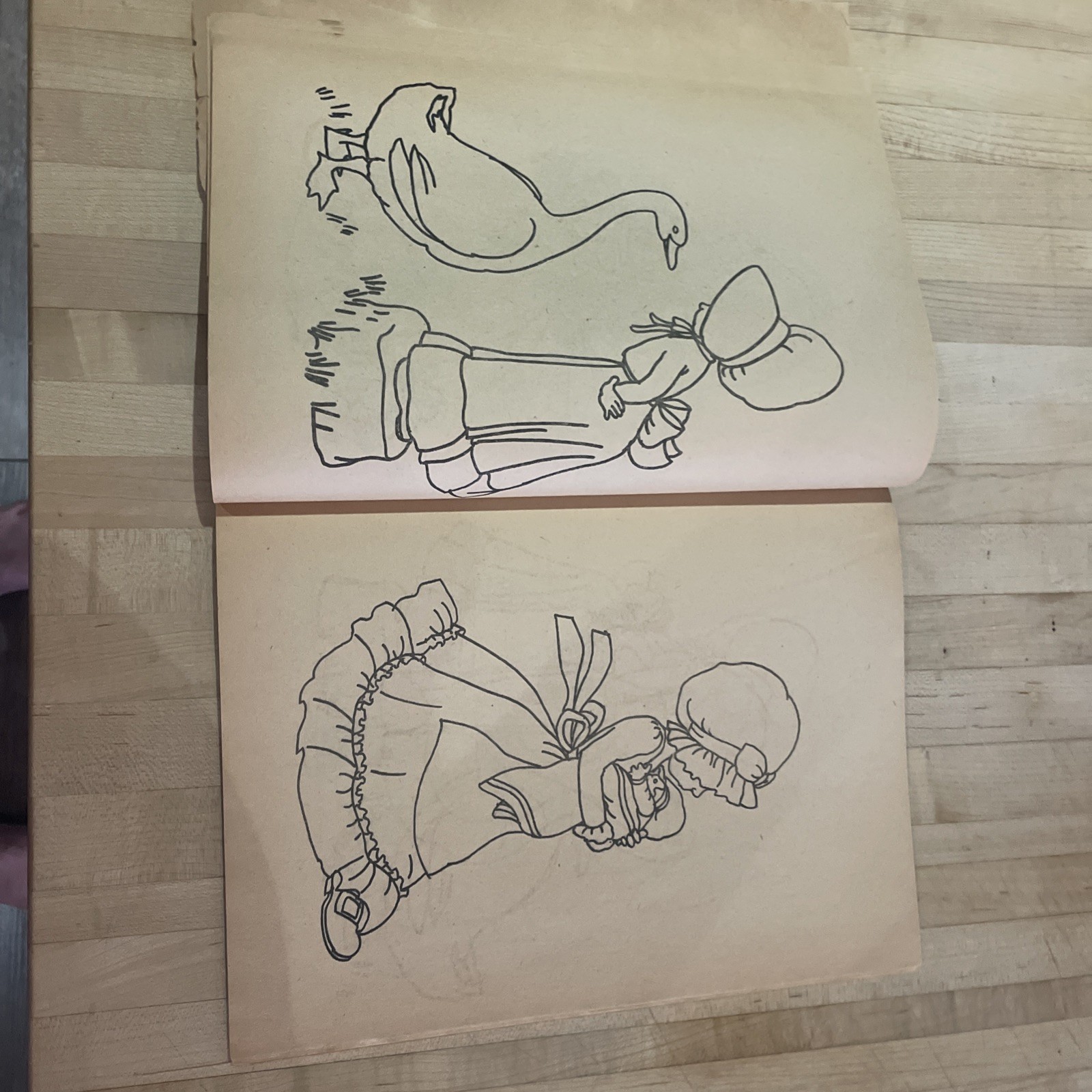Holly Hobbie Nature Friend Coloring Book Vtg Aged Pages 1976 Slightly Distressed