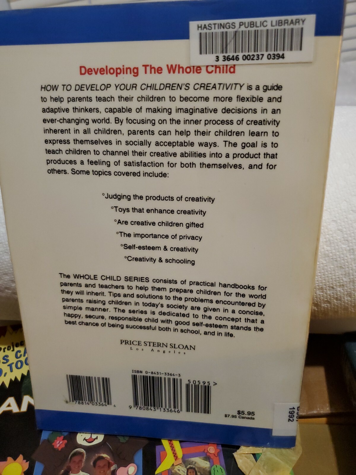 How to Develop Your Children’s Creativity by Reynold Bean 1992 ExLib Softcover