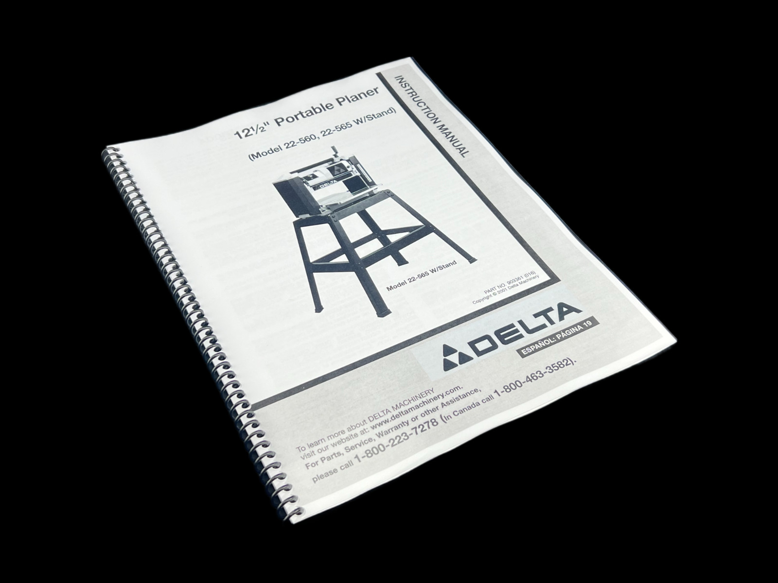 Delta 22-560 22-565 Instruction 12 1/2″ Portable Planer Manual User Guide COIL