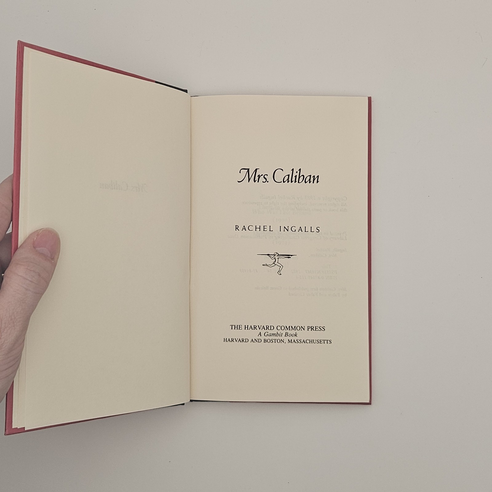 Mrs. Caliban Rachel Ingalls 1983 Hardcover Dust Jacket Harvard Common Press