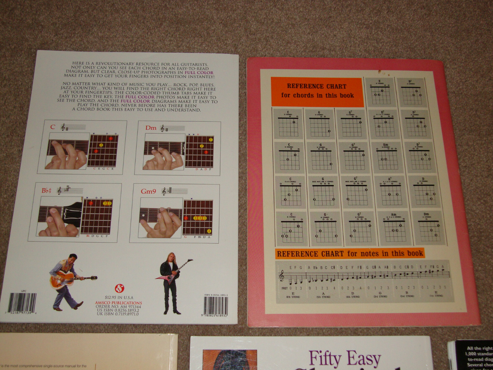 Fifty Easy Classical Solos Amsco Picture Chords Guide Method Guitar Songbook Lot