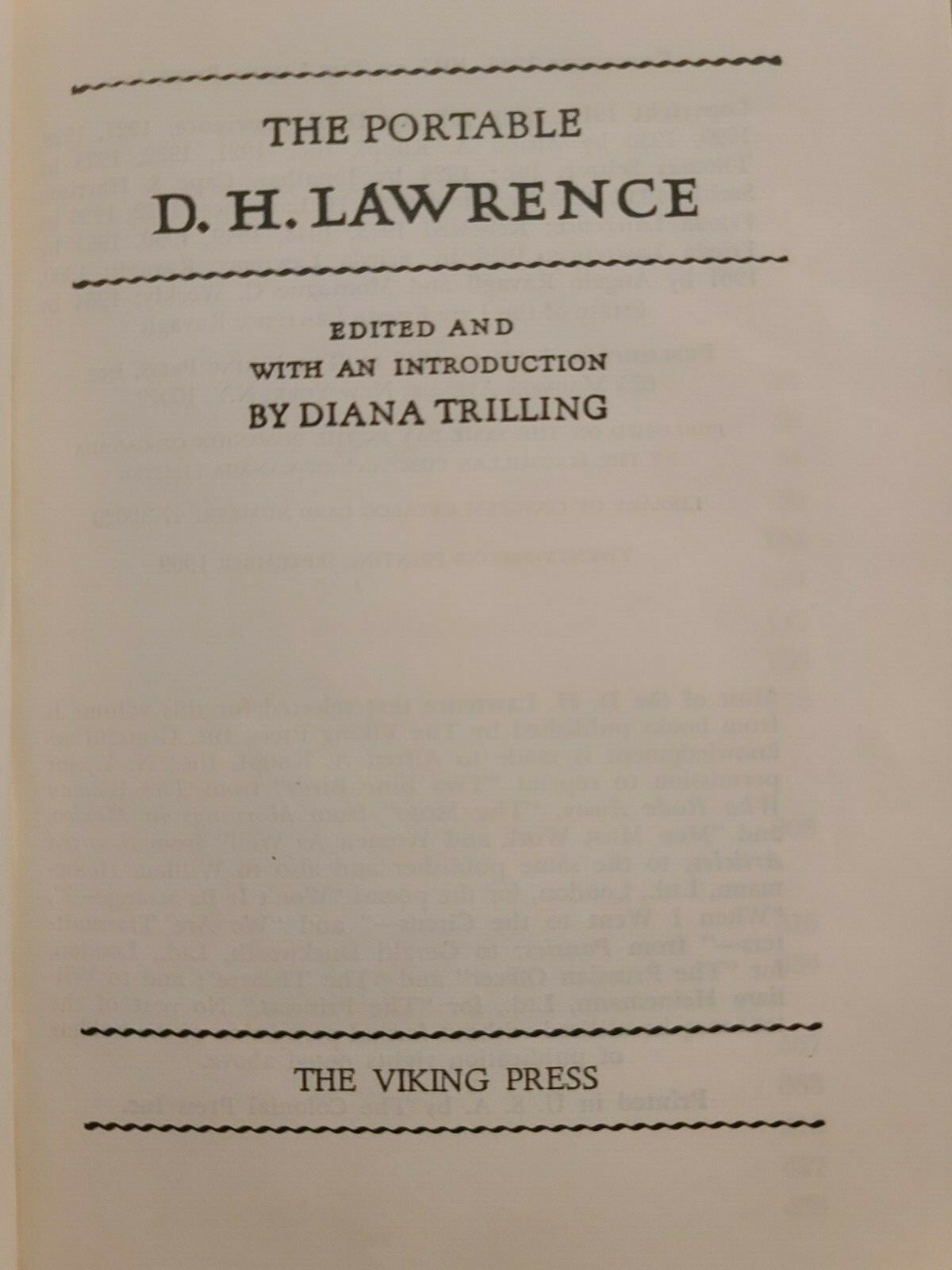 The Portable D.H. Lawrence – vintage reading copy – 1969 – 704 pages