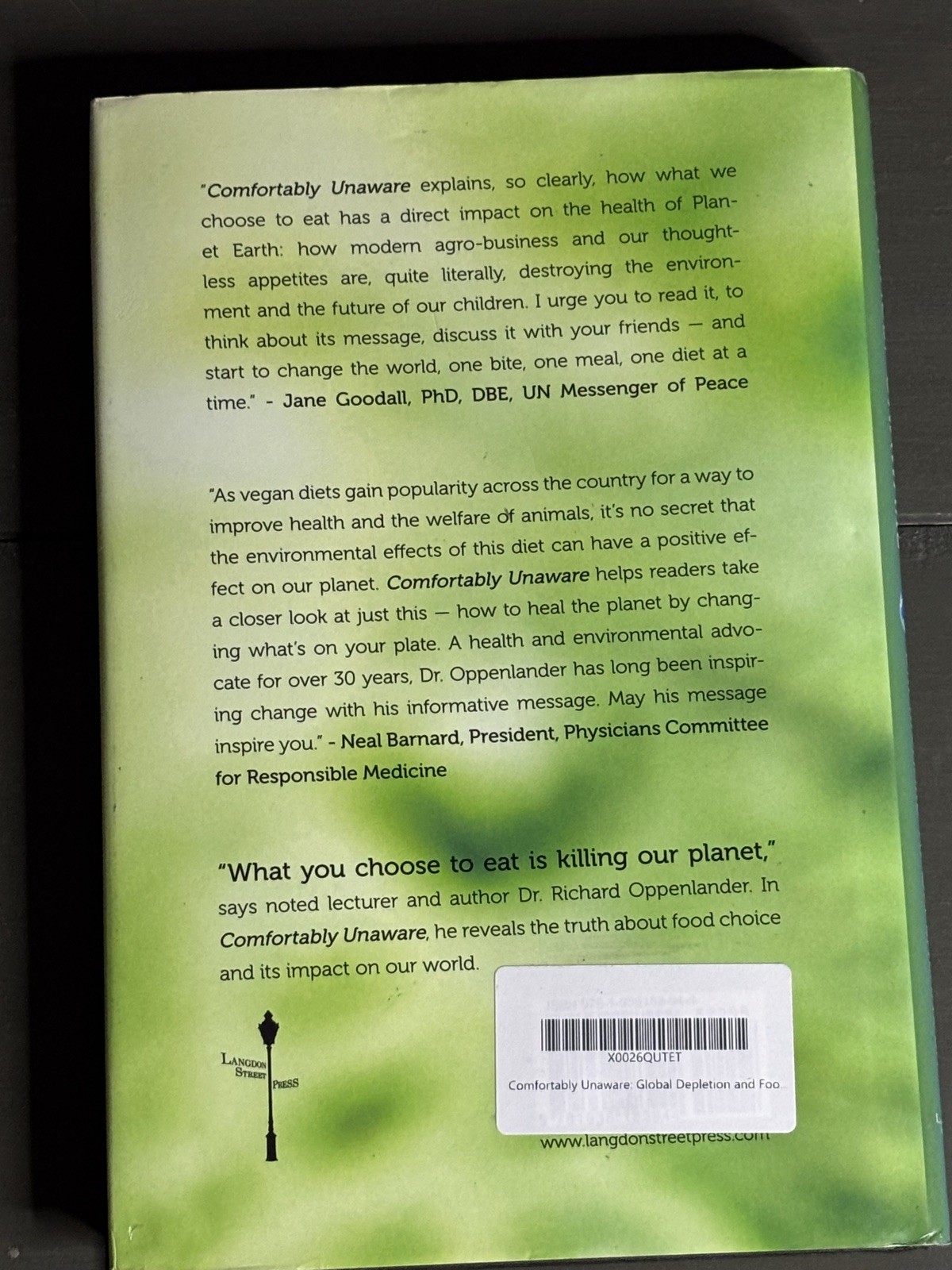 Comfortably Unaware – Dr. Richard A. Oppenlander – Hardcover First Edition 2011