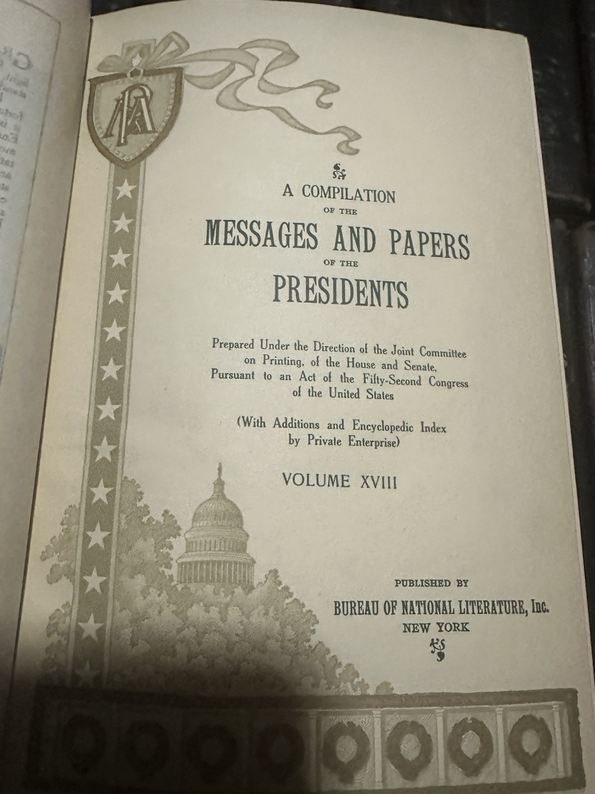 Complete Set 1-20 Hardcover Compilation of Messages and Papers of the Presidents