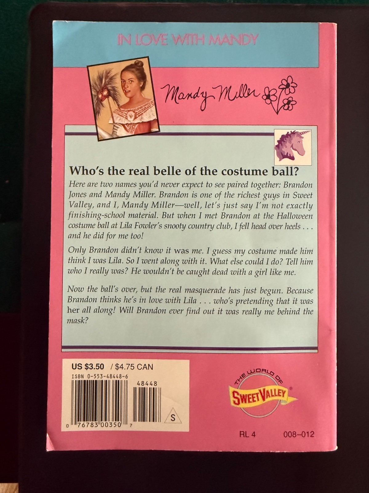 The Unicorn Club 20 In Love With Mandy Sweet Valley book