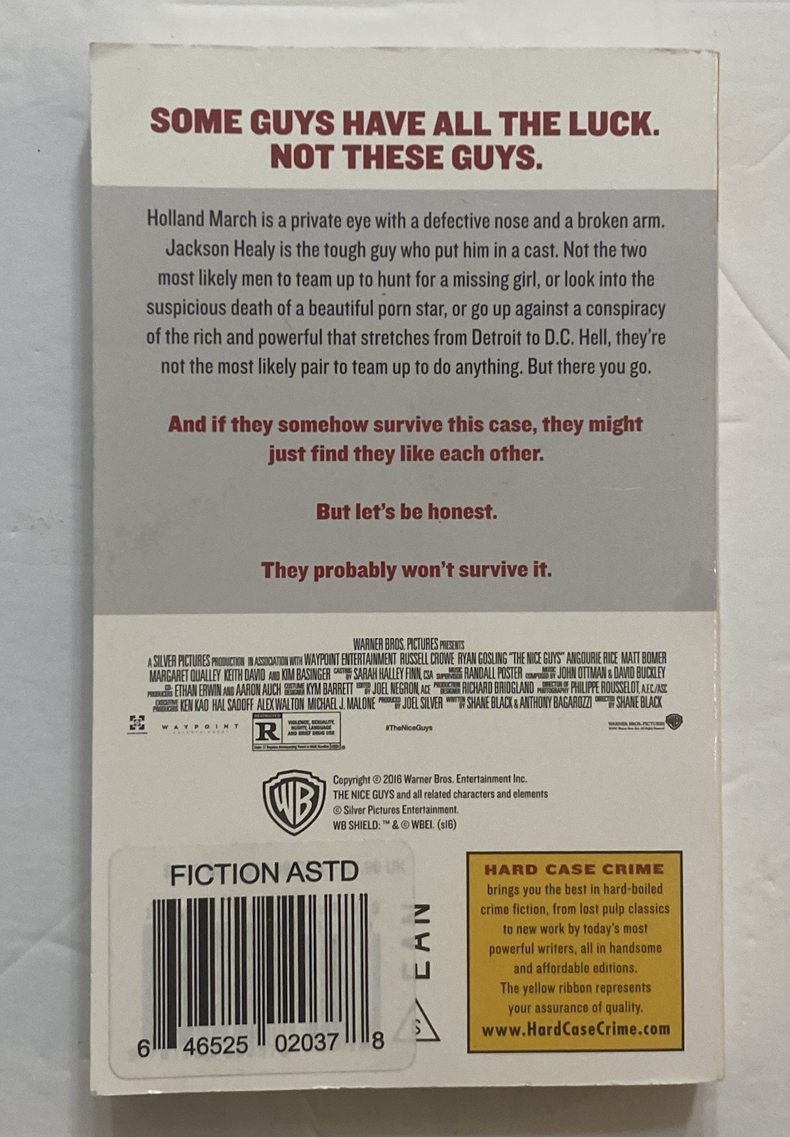 The Nice Guys 2016 Hard Case Crime First Edition Charles Ardai Shane Black