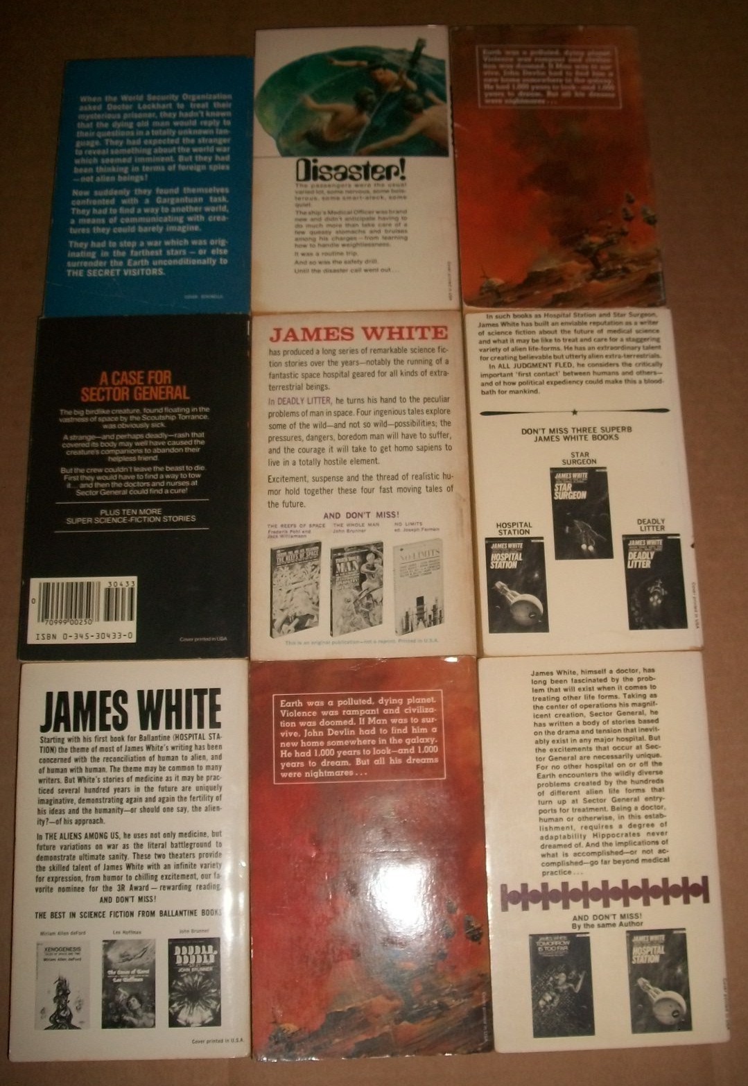 9 paperback lot James White (1928-99) SF author vtg all 1st early 57-82 PB VG EX