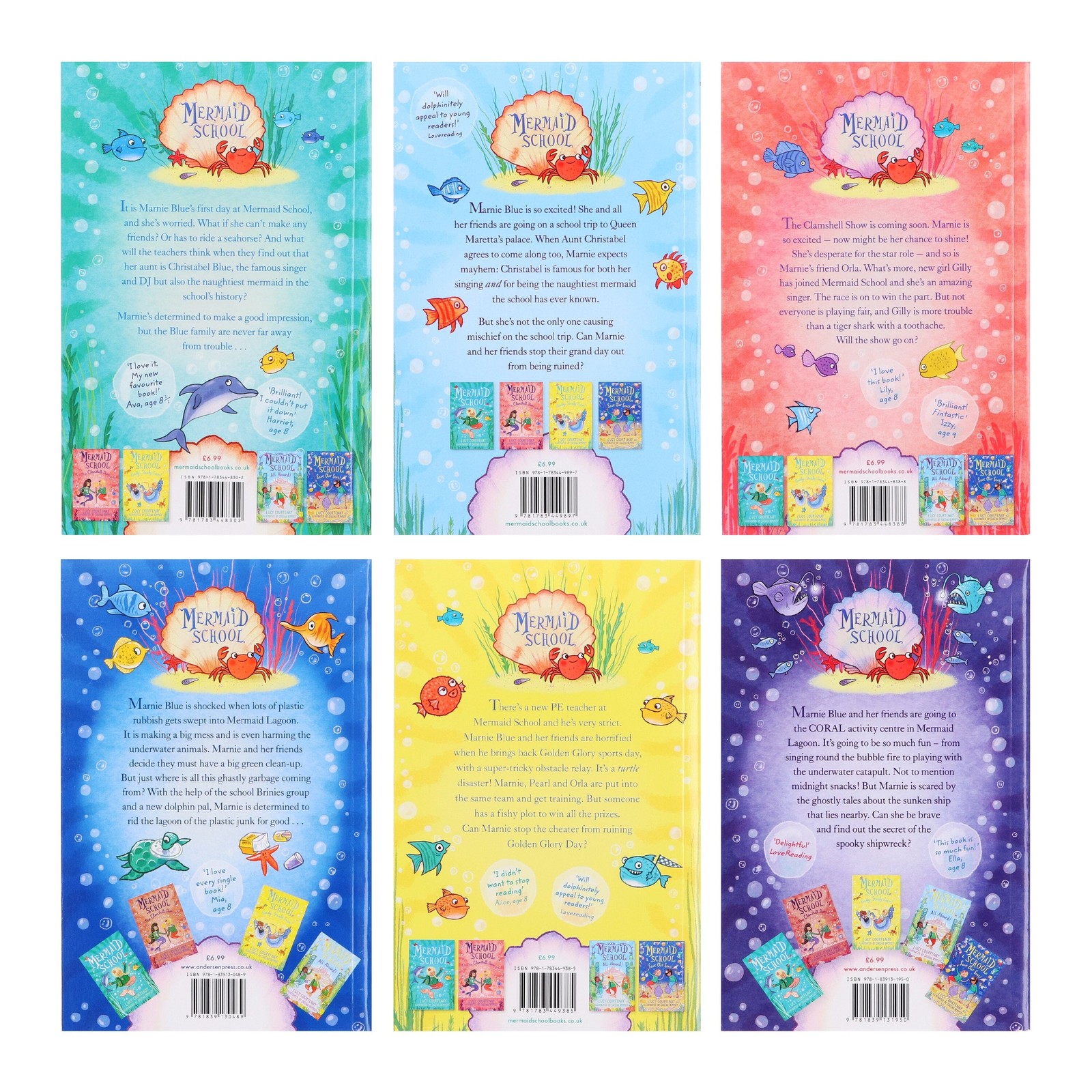 Mermaid School Series 6 Books Paperback Box Set – Ages 6-9 – By Lucy Courtenay