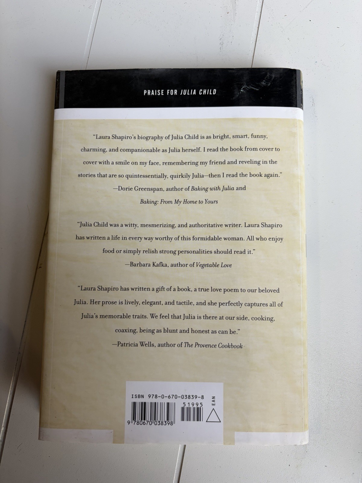 Julia Child Hardcover Laura Shapiro 2007 Very Good Condition