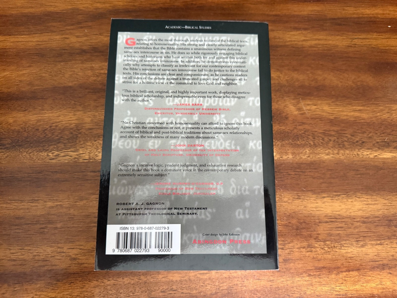 Bible and Homosexual Practice : Texts and Hermeneutics by Robert A.J. Gagnon