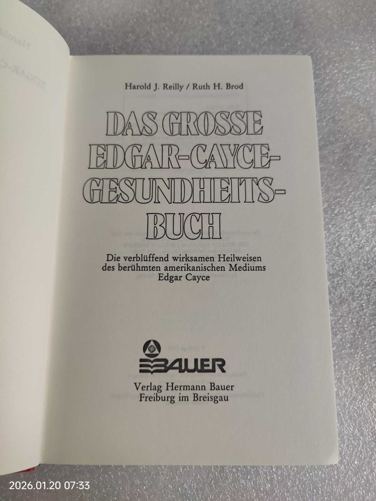 Das grosse Edgar-Cayce-Gesundheitsbuch 7th Edition „Auflage“ 1986