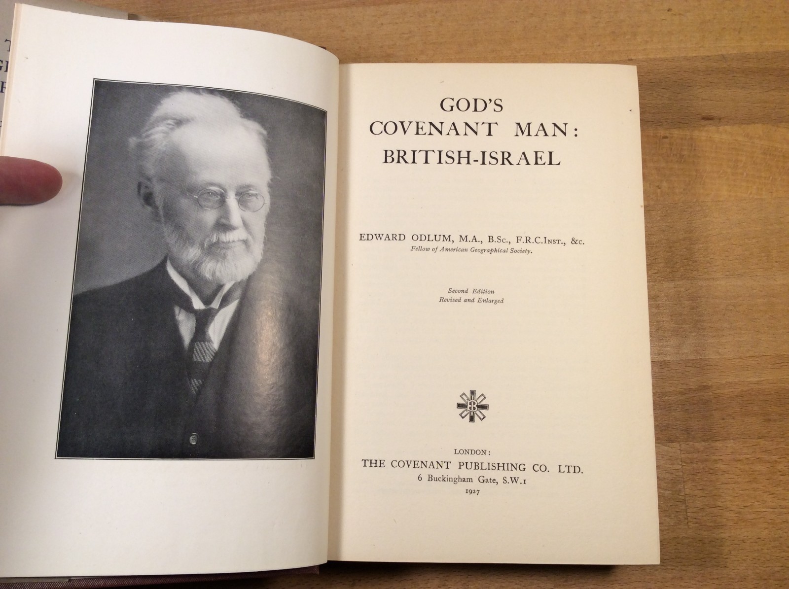 God’s Covenant Man: British-Israel, Odlum, 1927 Hardcover, Covenant Publishing