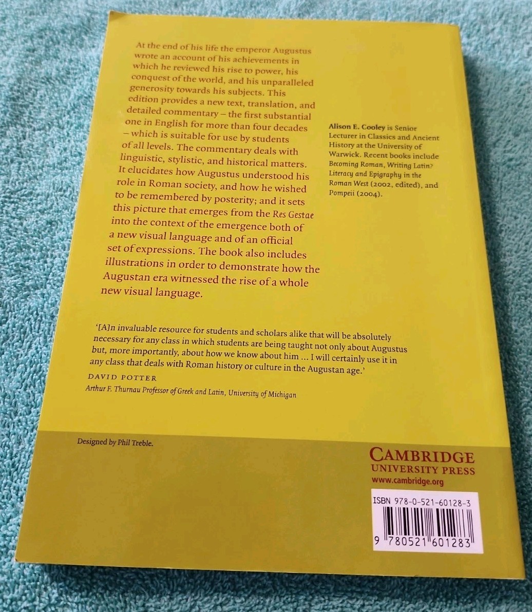 Res Gestae Divi Augusti : Text, Translation, and Commentary by Alison Cooley,…