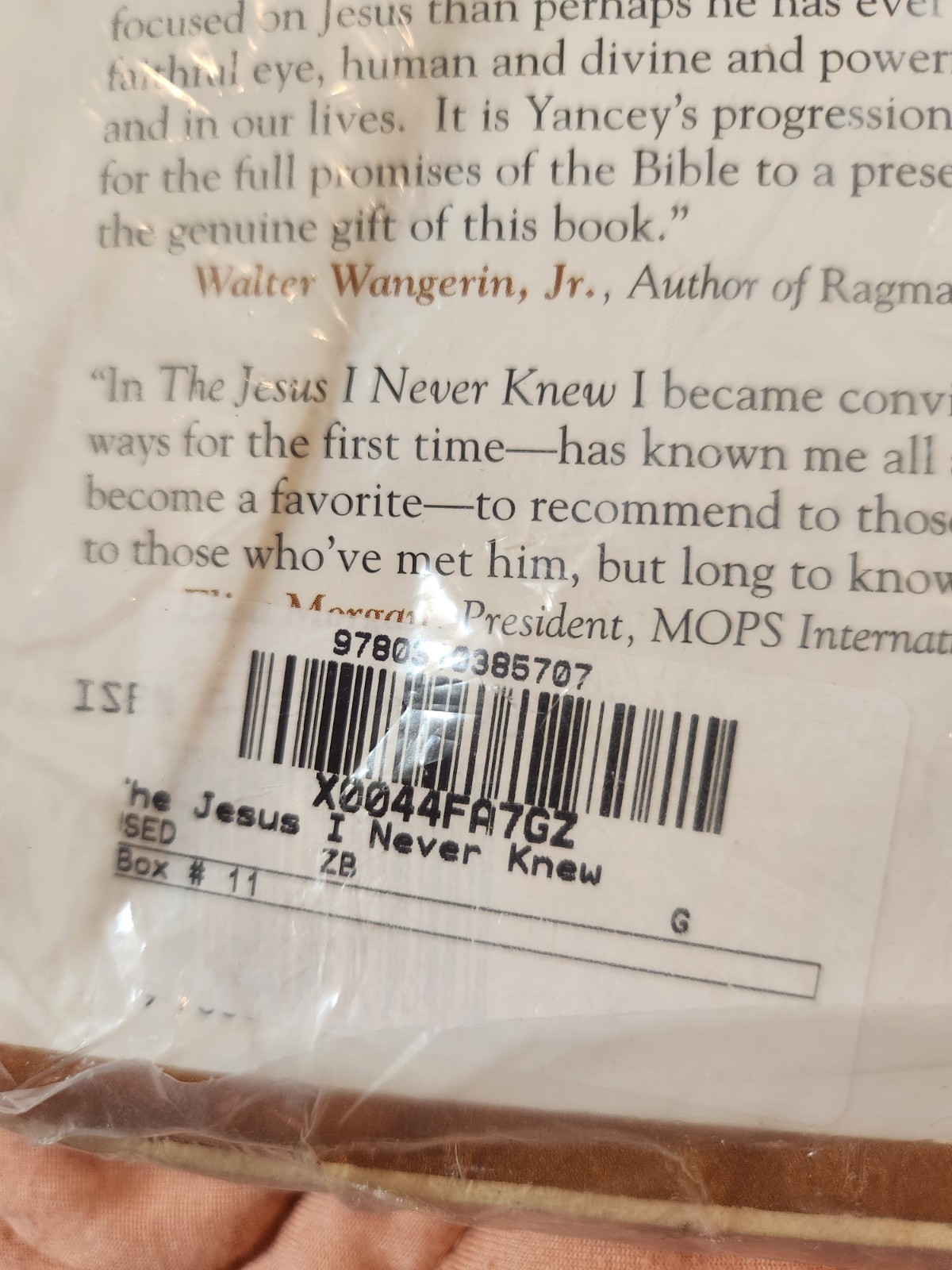 The Jesus I Never Knew by Philip Yancey 1995 Hardcover Zondervan Religion Book