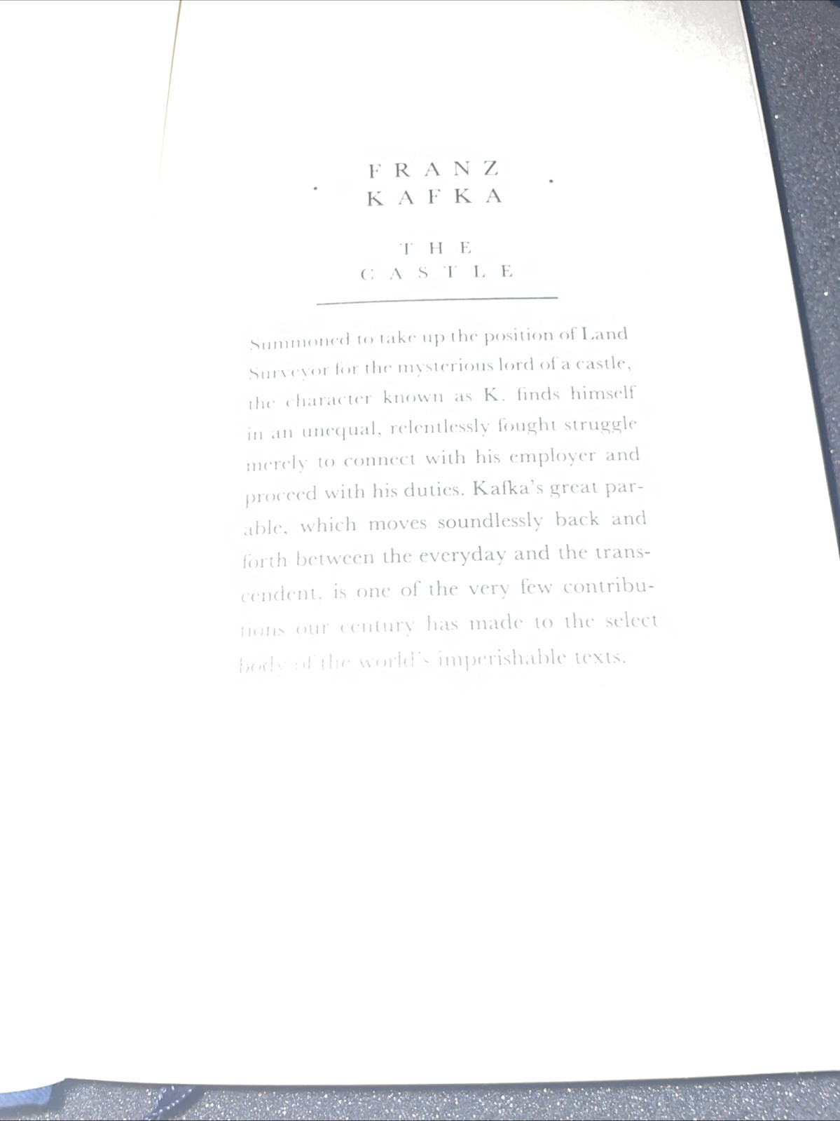 Franz Kafka The Castle : Introduction Irving Howe Everyman’s 1992, Hardcover
