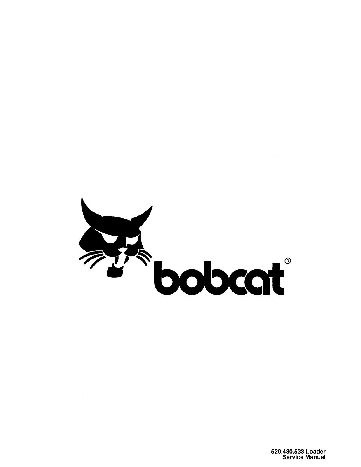 BOBCAT 520 530 533 Service Manual – SECURED – FRONT & BACK – XL FOLDOUT PAGES
