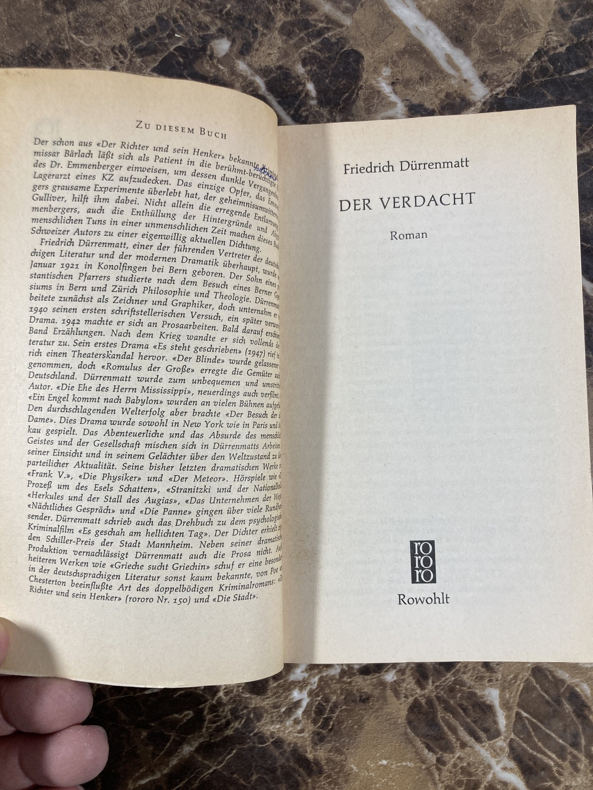 Friedrich Dürrenmatt – Der Verdacht (Suspicion) – Rowohlt Taschenbuch 1969