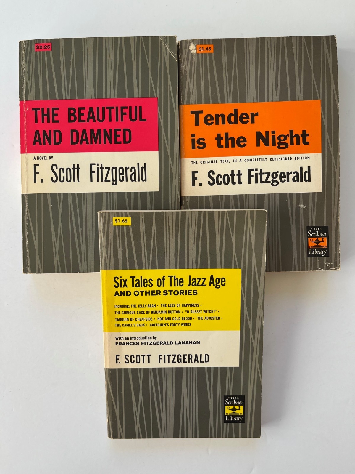 F. SCOTT FITZGERALD `~ lot of 3 Scribner ~ JAZZ AGE Tender Is The Night DAMNED
