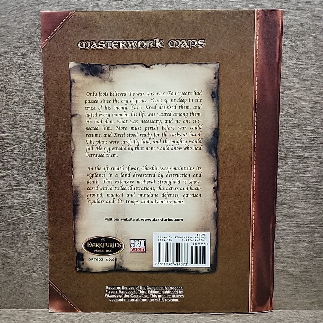 Masterwork Maps: Chasbin Keep – Dark Furies Publishing D20 System RPG D&D 3e