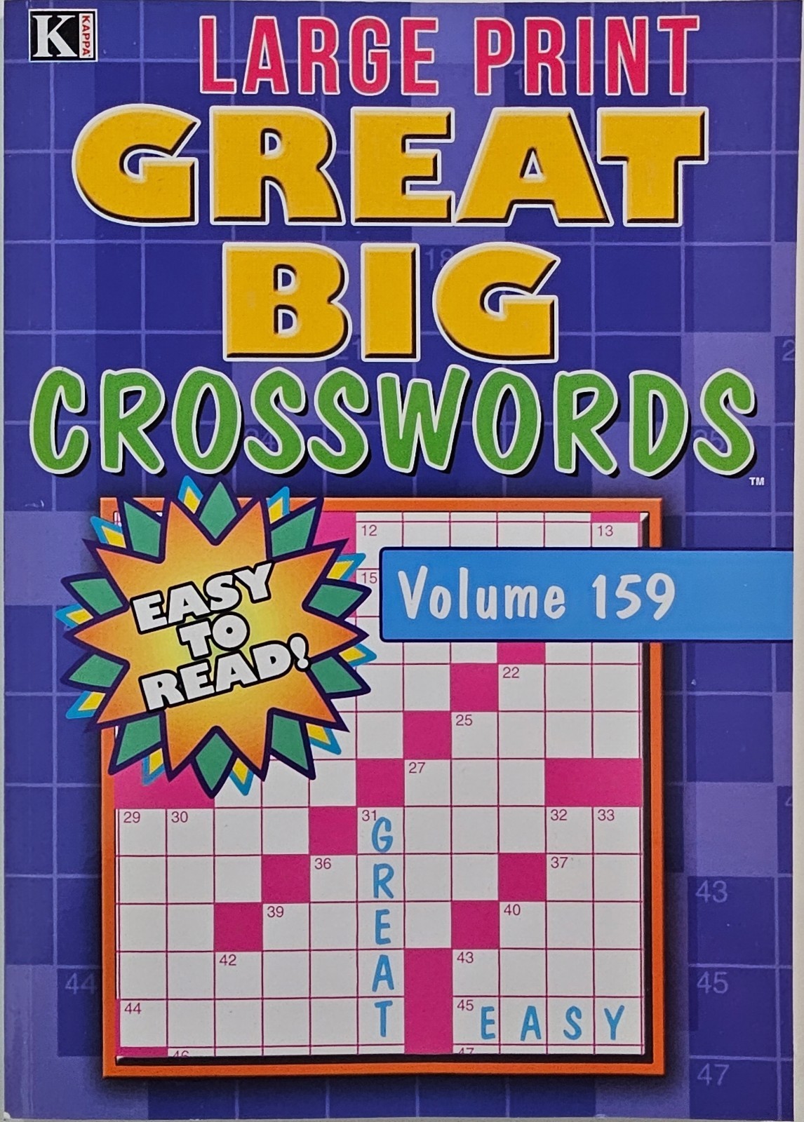 New 8 Large Print Great Big Crosswords Kappa Puzzle Books Vol#151-164 Fun Hobby