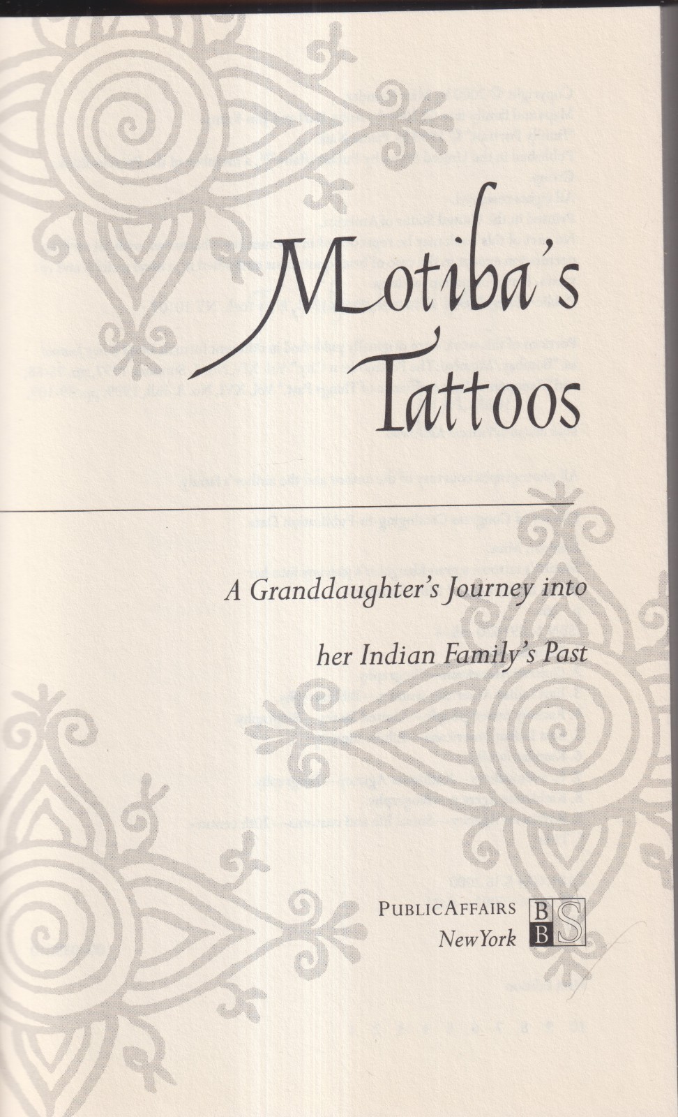 Motiba’s Tattoos by Mira Kamdar (Hardcover: Nonfiction, Memoir)
