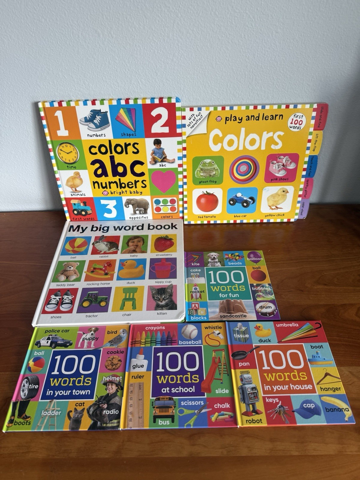 Priddy Books: Colors, ABCs, Numbers, Big Word Book & 4 x 100 word books – school