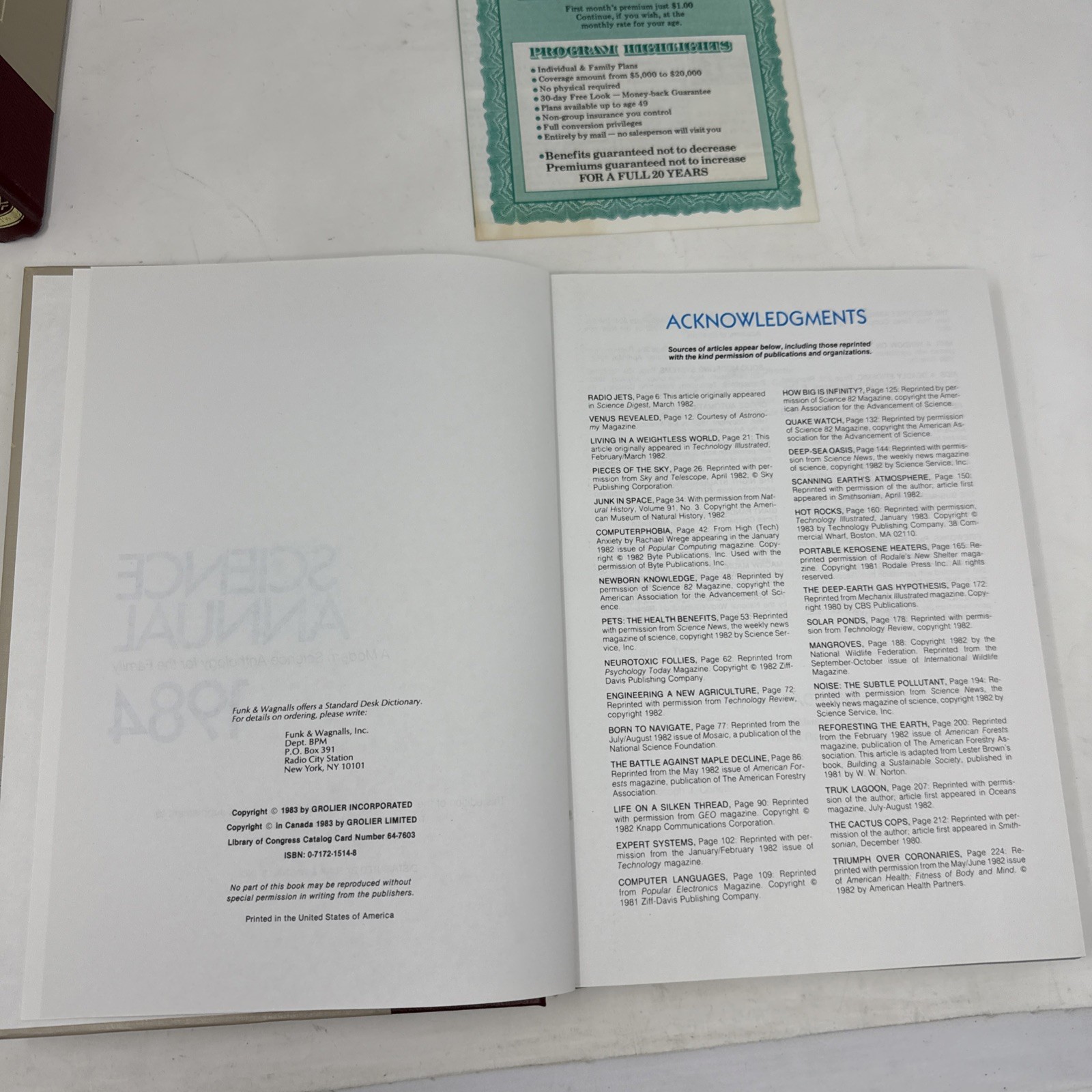 Funk and Wagnalls Science Yearbook 5 Hardcover Supplement Volume Lot 1980 – 1984