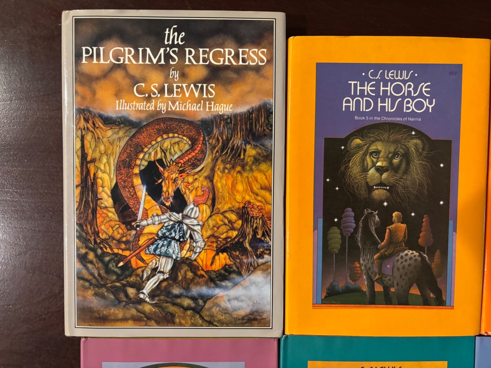 C.S. Lewis Chronicles of Narnia 5 Books & Pilgrims Regress HCDJ See Pics