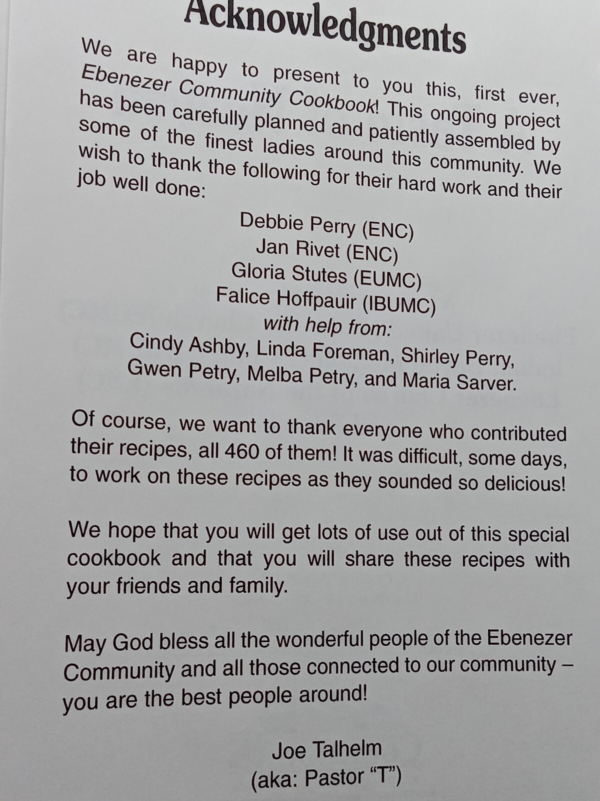 A TASTE OF HEAVEN COOKBOOK EBENEZER COMMUNITY COOKBOOK PUBLISHED 2002 177 PAGES