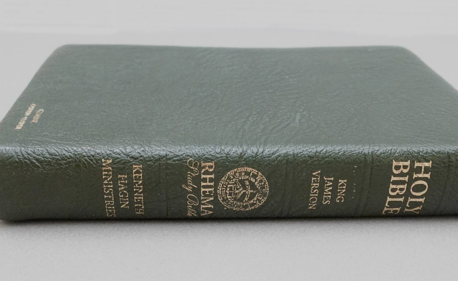 Rare Kenneth Hagin Ministries Rhema KJV Study Bible Calfskin Green by Cambridge