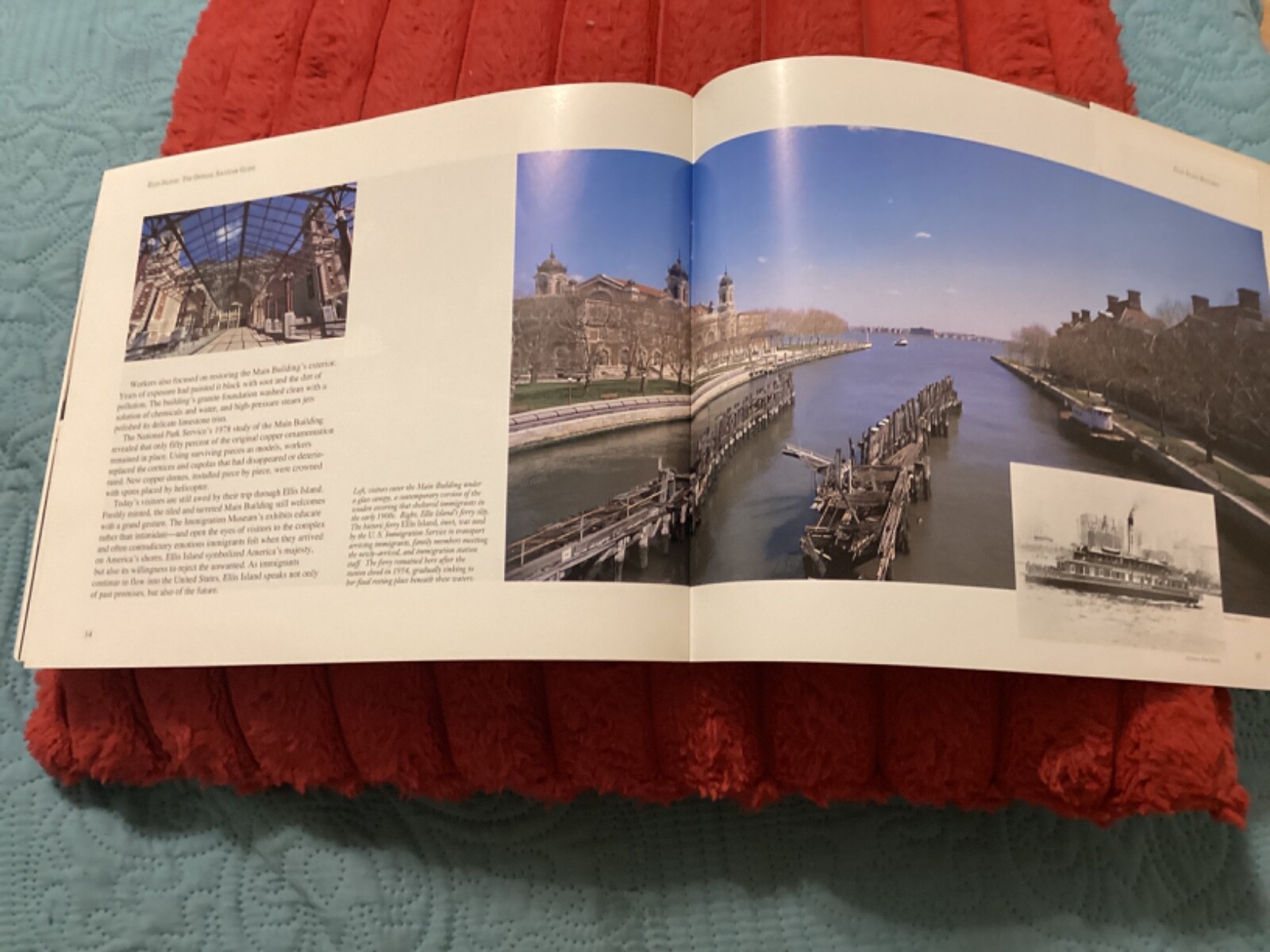 ELLIS ISLAND, OFFICIAL SOUVENIR GUIDE, 40 PAGES by B. COLIN HAMBLIN/FREE P & H