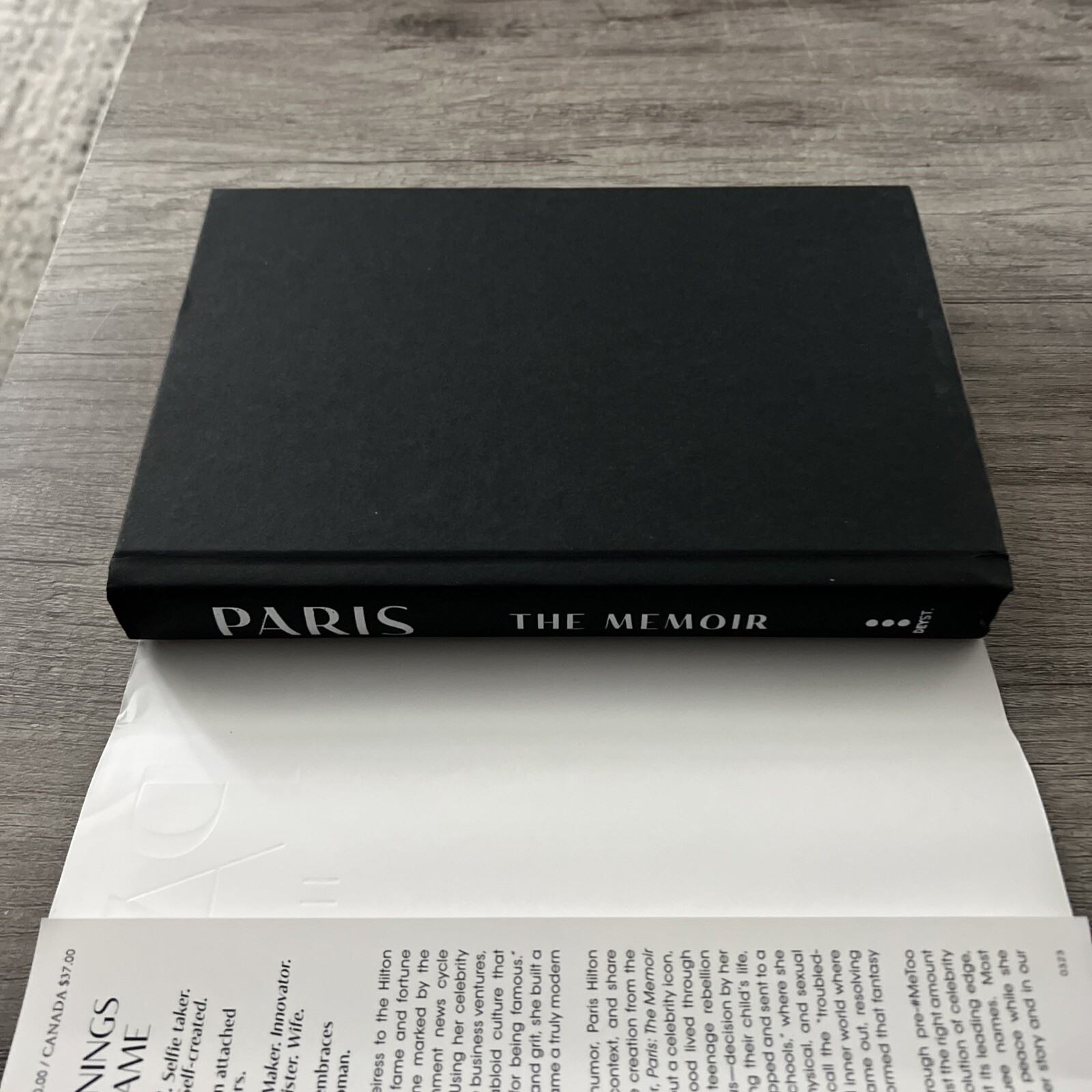 Paris The Memoir Hardcover by Paris Hilton 2023 1st Edition Dey