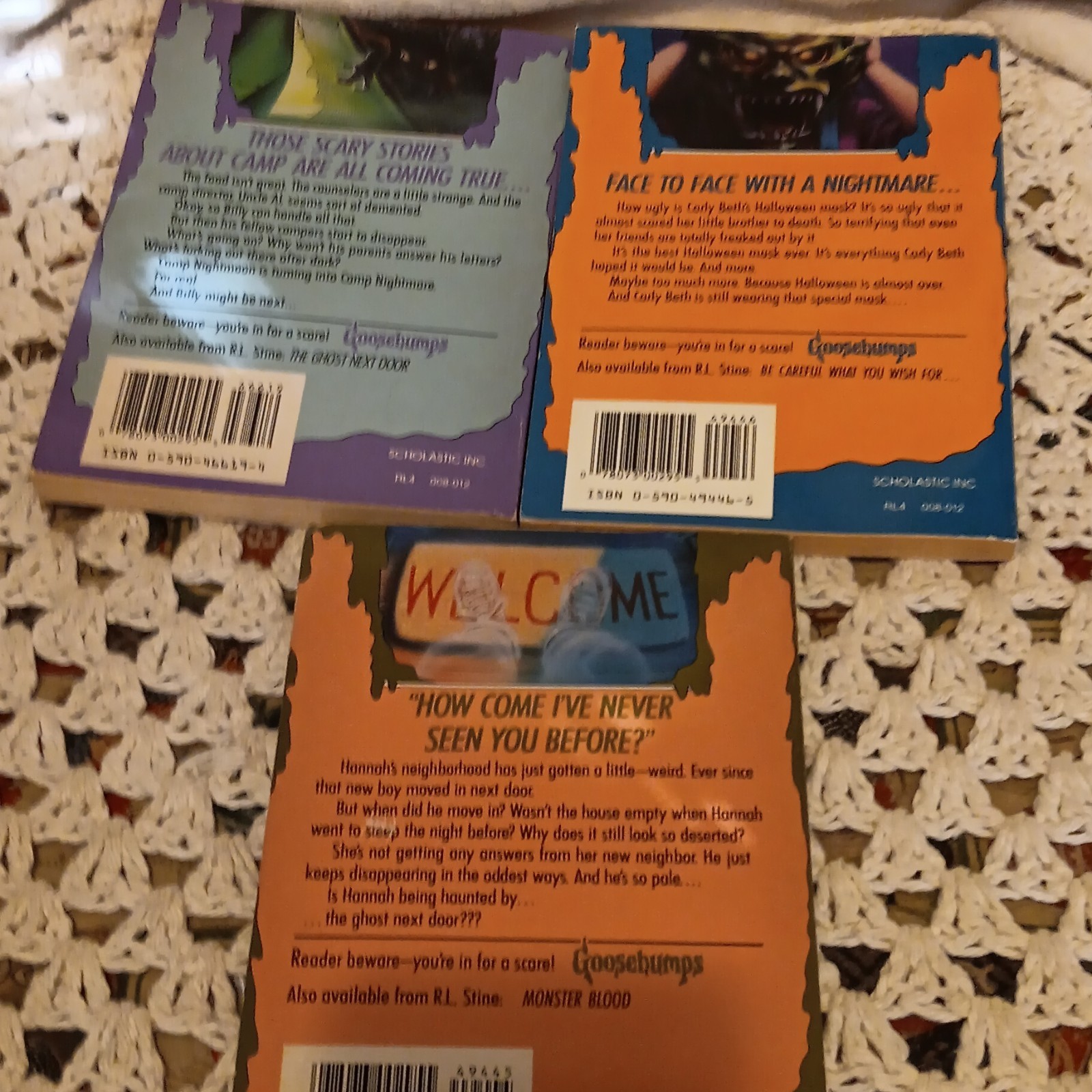 R.L. Stine Goosebumps Lot of 7 Paperback Horror Kids Novels Monsters Ghosts