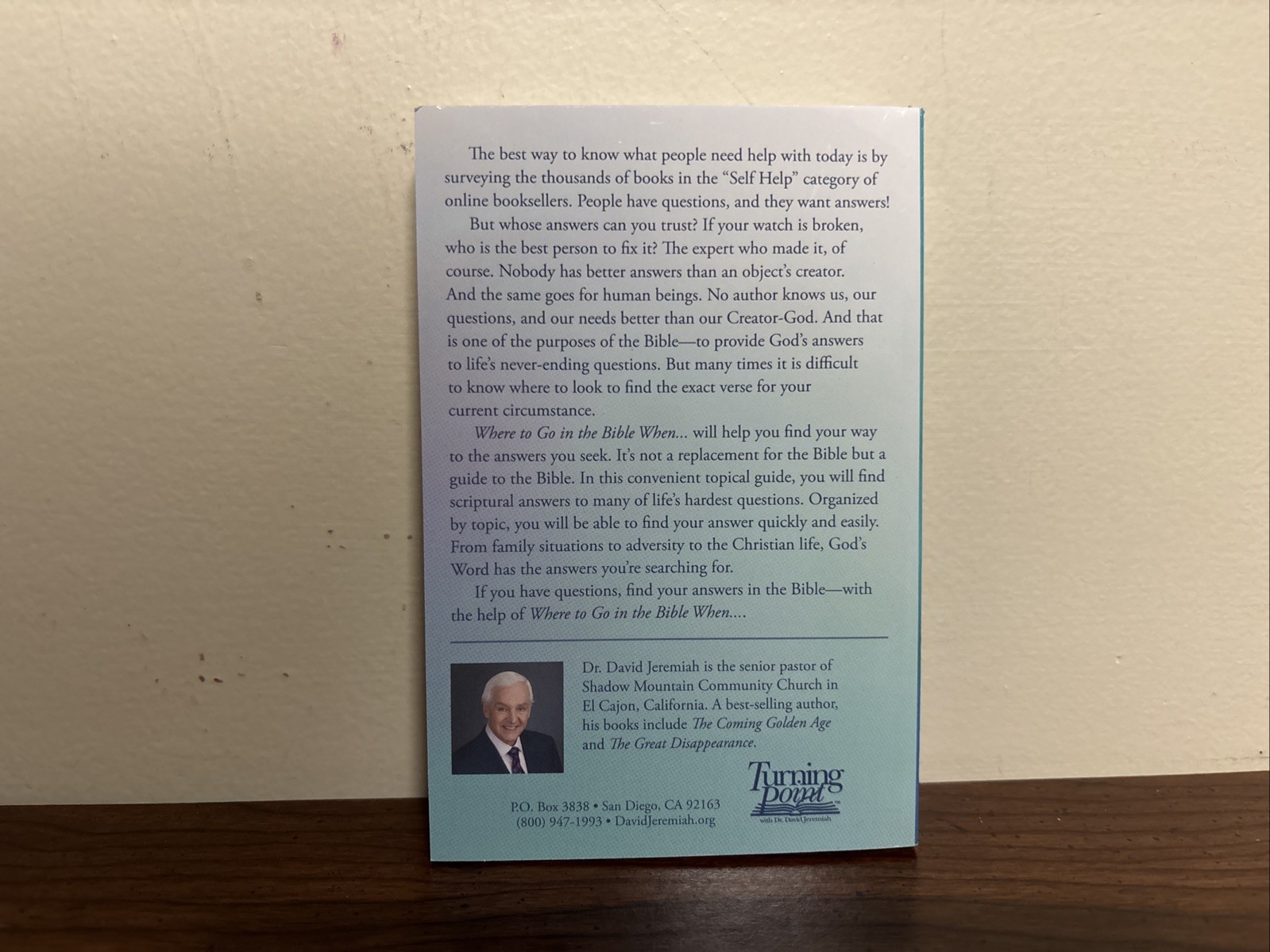 Where to Go in the Bible When-89 Topics Scripture Guide (PB) David Jeremiah ~New