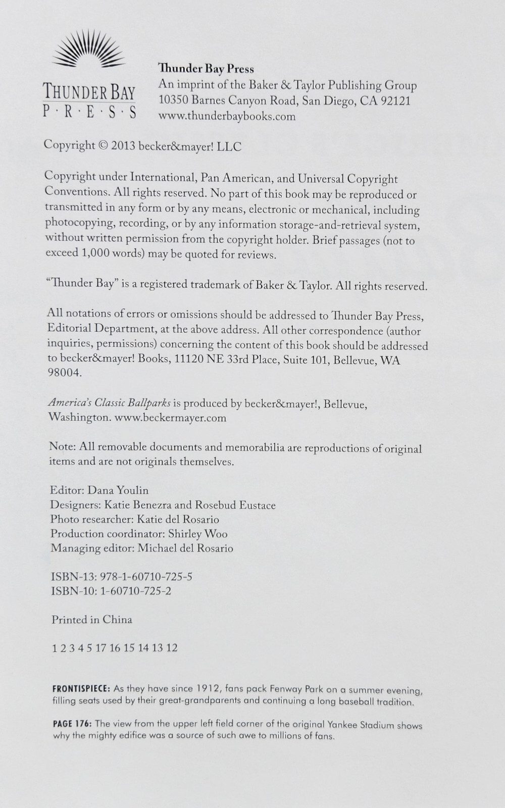 Ballparks A Collection Of Images And Memorabilia 2013 Hardcover 176 Pages