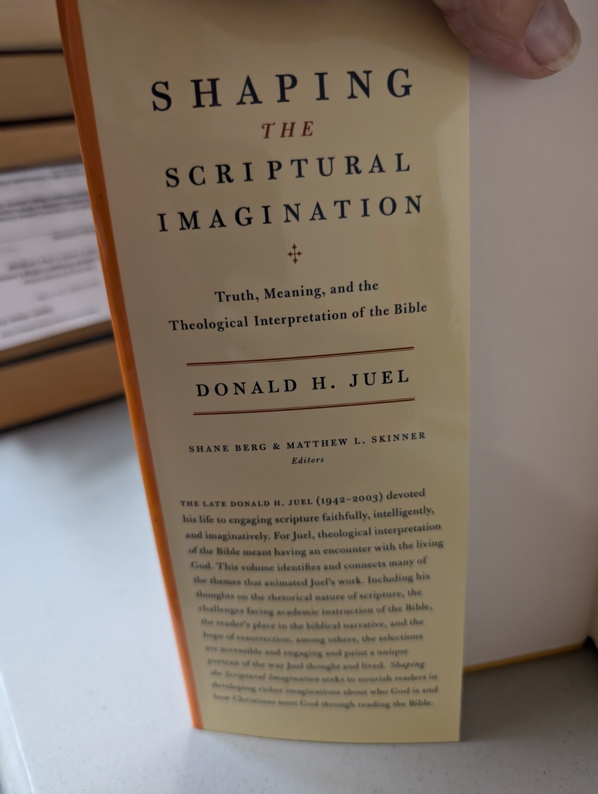 Shaping the Spiritual Imagination Donald Juel 2011 DJ HB VG 240709