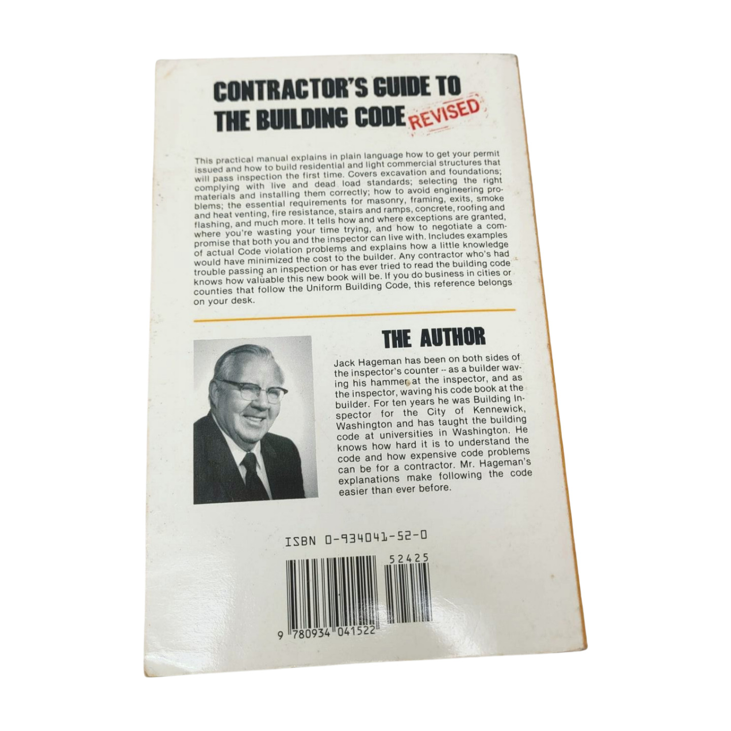 Contractors‘ Guide to the Building Code REVISED Paperback Jack M. Hageman