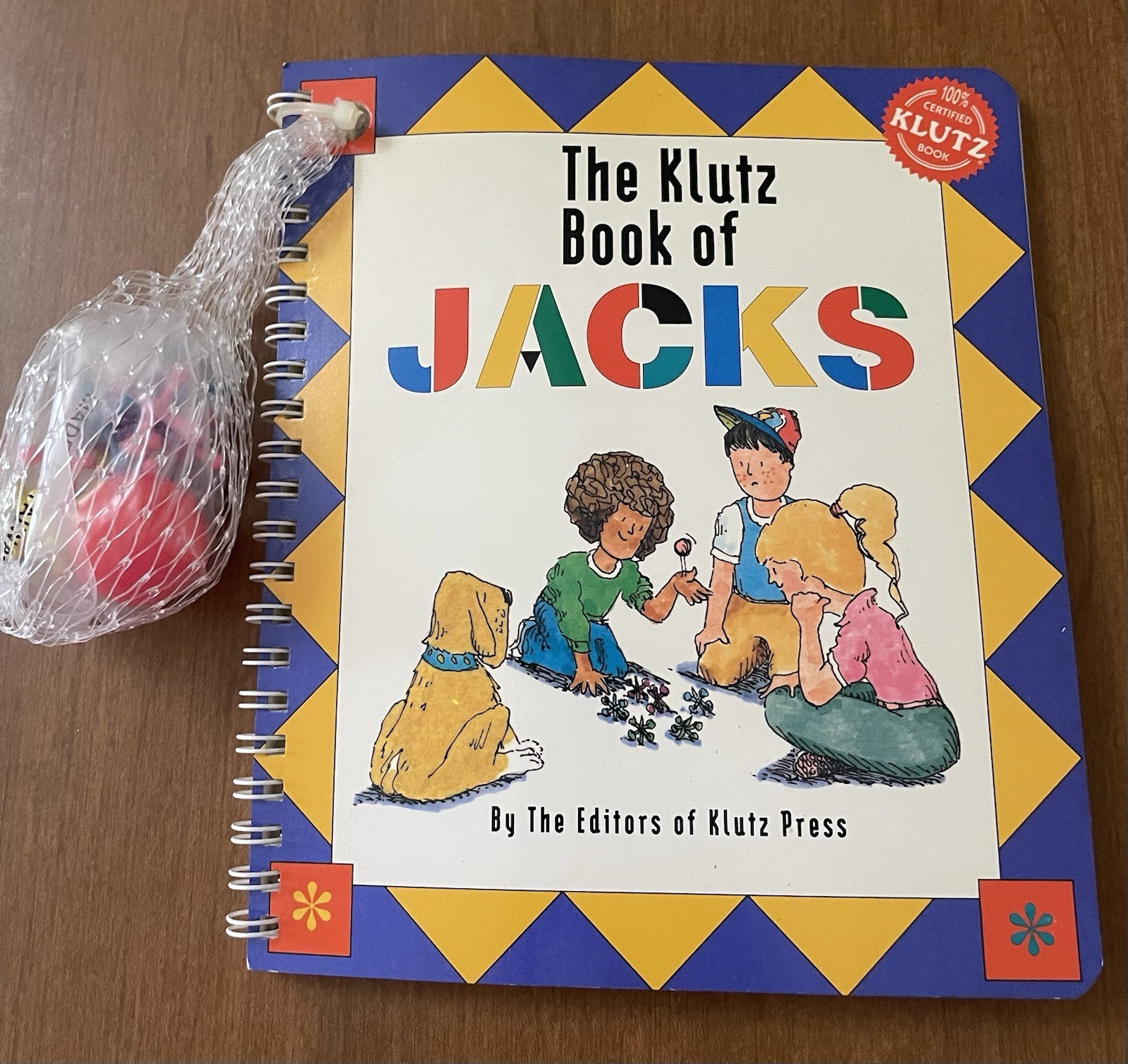 NEW Vintage 1988 The Klutz Book of Jacks -Jacks & Ball Attached Classic Game HTF